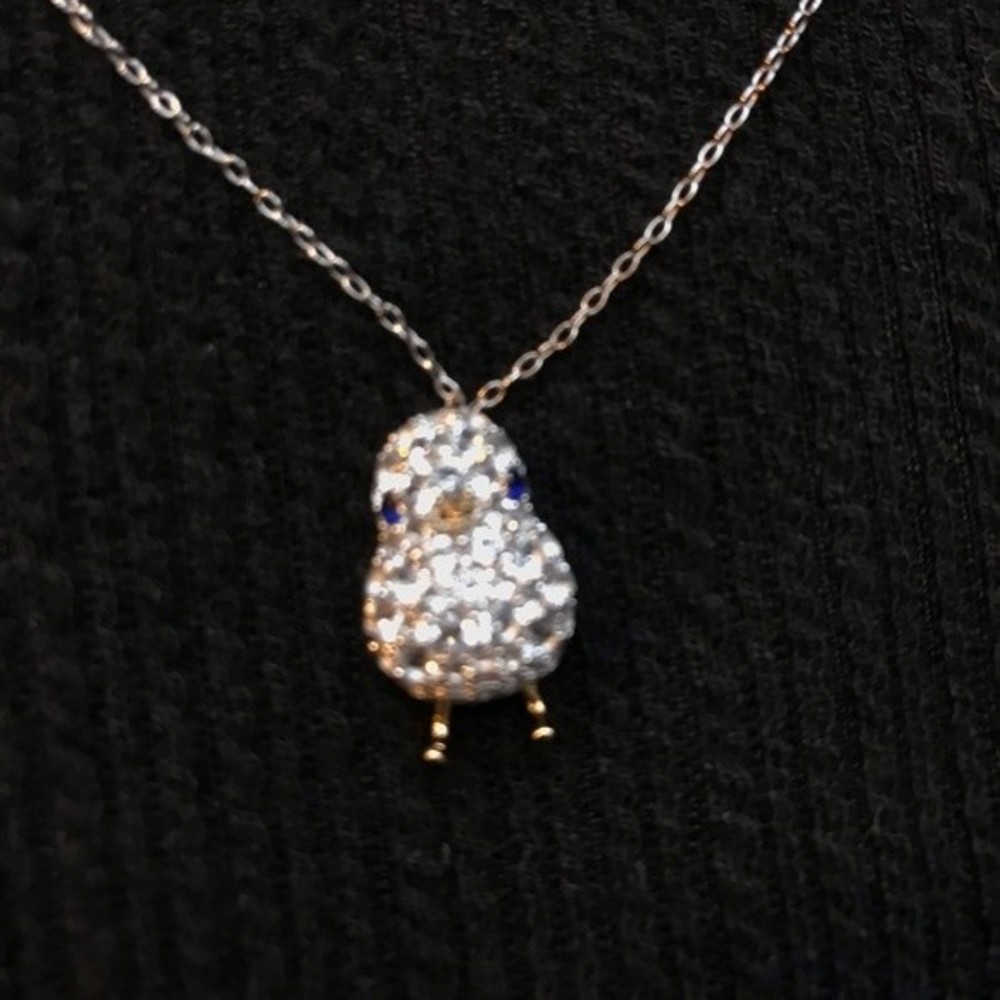 Blue and White Sapphire Chick Necklace with 925 Sterling - Picture 5 of 5